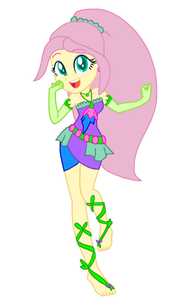 Size: 1280x2198 | Tagged: safe, artist:gouhlsrule, artist:yaya54320bases, derpibooru import, fluttershy, fairy, human, equestria girls, alternate hairstyle, barefoot, barely eqg related, base used, clothes, crossover, dress, ear piercing, earring, enchantix, feet, gloves, image, jewelry, long gloves, long hair, open mouth, piercing, png, ponytail, purple dress, simple background, transparent background, winx, winx club, winxified