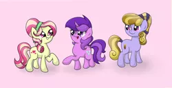 Size: 5021x2571 | Tagged: safe, artist:background basset, derpibooru import, amber waves, amethyst star, ruby love, scarlet heart, crystal pony, pony, unicorn, female, image, png, simple background, trio