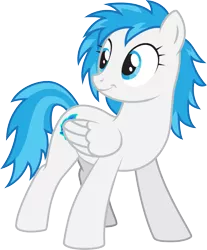 Size: 2107x2547 | Tagged: safe, artist:lightning stripe, derpibooru import, oc, oc:snow fury, pegasus, pony, 2017, blue, blue eyes, blue hair, blue mane, cutie mark, derpibooru exclusive, female, image, mare, png, request, requested art, show accurate, simple background, solo, transparent background, white, white coat, wings