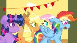 Size: 1024x576 | Tagged: safe, artist:llyly, derpibooru import, applejack, fluttershy, rainbow dash, twilight sparkle, image, jpeg