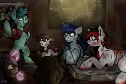 Size: 3000x2000 | Tagged: source needed, safe, artist:lrusu, derpibooru import, oc, oc:blackjack, oc:p-21, oc:scootle, unofficial characters only, fallout equestria, fallout equestria: project horizons, fanfic art, image, jpeg