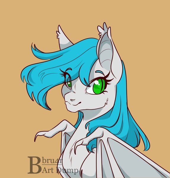 Size: 999x1046 | Tagged: safe, artist:bbru4r, derpibooru import, oc, oc:power note, bat pony, pony, bust, image, jpeg, portrait