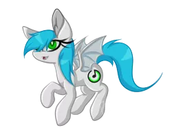 Size: 822x631 | Tagged: safe, artist:paint star, derpibooru import, oc, oc:power note, bat pony, flying, image, png, smiling