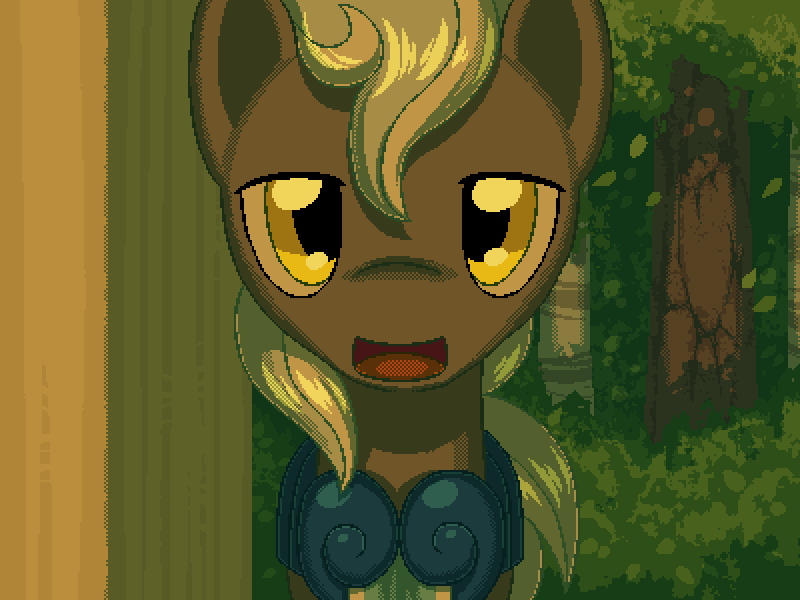 Size: 800x600 | Tagged: safe, artist:rangelost, derpibooru import, oc, unofficial characters only, pony, cyoa:d20 pony, bush, forest, guard, image, looking at you, male, outdoors, png, solo, stallion, standing, tree