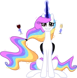 Size: 1280x1303 | Tagged: safe, artist:helenosprime, derpibooru import, oc, oc:helenos, alicorn, pony, champagne glass, female, glass, image, magic, mare, png, simple background, solo, transparent background, wine glass