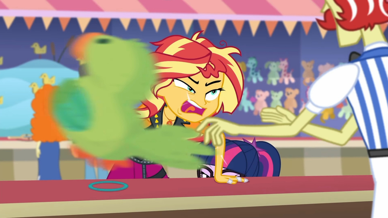Size: 3410x1920 | Tagged: safe, derpibooru import, screencap, flam, golden hazel, sandalwood, sci-twi, sunset shimmer, twilight sparkle, bird, parakeet, equestria girls, equestria girls series, rollercoaster of friendship, angry, clothes, cutie mark, cutie mark on clothes, faic, female, geode of empathy, image, it's not about the parakeet, jacket, jewelry, jpeg, leather, leather jacket, lidded eyes, magical geodes, male, messy hair, necklace, open mouth, ponytail