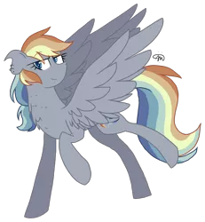 Size: 1348x1459 | Tagged: safe, artist:gallantserver, derpibooru import, oc, oc:coriolis force, pegasus, pony, ear piercing, earring, female, image, jewelry, magical lesbian spawn, mare, offspring, parent:lightning dust, parent:rainbow dash, parents:rainbowdust, piercing, png, simple background, solo, transparent background
