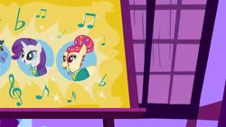 Size: 1280x720 | Tagged: safe, derpibooru import, screencap, rarity, torch song, filli vanilli, background, image, night, no pony, png, scenic ponyville, sugarcube corner, the ponytones, wall, window