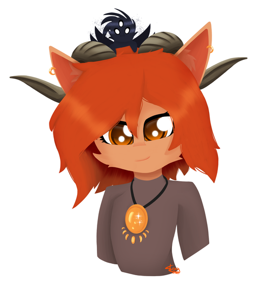 Size: 1645x1864 | Tagged: safe, artist:graphictoxin, derpibooru import, oc, ponified, unofficial characters only, dragon, pony, sheep, sheep pony, amulet, bust, challenge, cheek fluff, clothes, cute, ear fluff, ear piercing, earring, female, fluffy, horns, image, jewelry, lineless, mare, pendant, piercing, png, portrait, shirt, simple background, smiling, t-shirt, white background