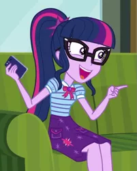 Size: 485x602 | Tagged: safe, derpibooru import, screencap, sci-twi, twilight sparkle, equestria girls, equestria girls series, text support, cropped, image, png, solo