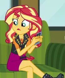 Size: 425x508 | Tagged: safe, derpibooru import, screencap, sunset shimmer, equestria girls, equestria girls series, text support, cropped, image, png, solo
