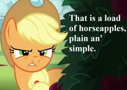 Size: 1024x720 | Tagged: safe, derpibooru import, edit, edited screencap, screencap, applejack, earth pony, pony, the mane attraction, angry, applejack's hat, cowboy hat, cropped, female, hat, image, png, reaction image, solo, speech, talking, teeth