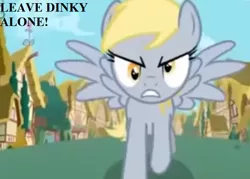 Size: 714x510 | Tagged: safe, artist:mysteryben, derpibooru import, edit, derpy hooves, epic rage time, angry, cropped, epic derpy, image, implied dinky, mama bear, png, speech, talking