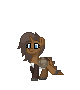 Size: 80x90 | Tagged: safe, derpibooru import, oc, oc:strawberry cocoa, monster pony, pony, unicorn, pony town, animated, bag, coat markings, colored hooves, dragon tail, female, gif, happy, horn, image, long mane, mare, missing accessory, missing cutie mark, saddle bag, simple background, solo, transparent background, unicorn oc, unshorn fetlocks, walk cycle, walking, wrong tail