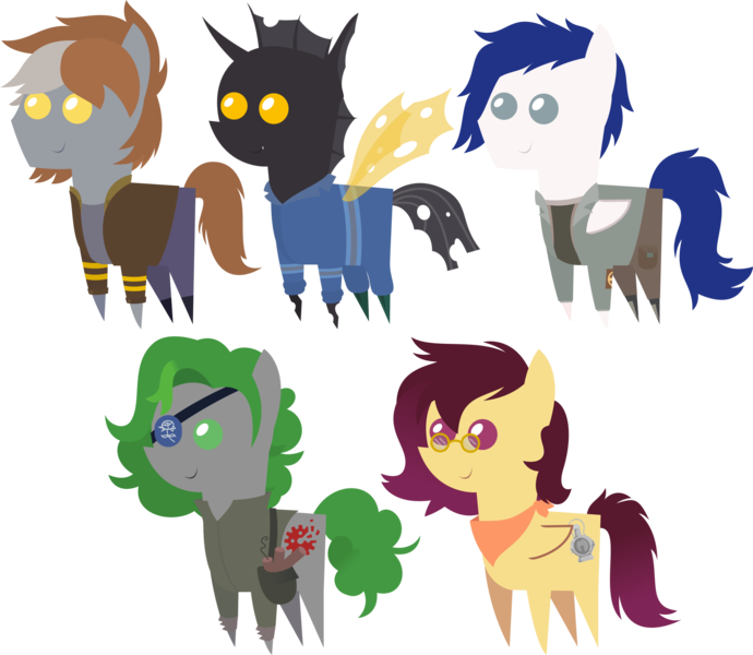 Size: 3290x2859 | Tagged: safe, artist:sketchmcreations, derpibooru import, oc, oc:radan, oc:thunder chaser, oc:twisted gears, unofficial characters only, changeling, earth pony, pegasus, pony, changeling oc, clothes, commission, dynamite, earth pony oc, explosives, female, high res, image, male, mare, pegasus oc, png, pointy ponies, simple background, stallion, transparent background, vector, wings, yellow changeling