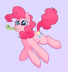 Size: 1230x1300 | Tagged: safe, artist:fewderpewders, derpibooru import, pinkie pie, earth pony, pony, cute, diapinkes, female, gray background, happy, heart eyes, image, mare, party horn, png, simple background, smiling, solo, wingding eyes