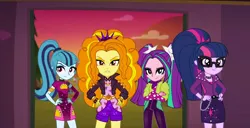 Size: 1280x654 | Tagged: safe, alternate version, artist:3d4d, derpibooru import, adagio dazzle, aria blaze, sci-twi, sonata dusk, twilight sparkle, equestria girls, image, jpeg, the dazzlings