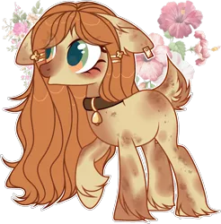 Size: 1629x1657 | Tagged: safe, artist:rerorir, derpibooru import, oc, earth pony, pony, deer tail, female, image, leash, mare, png, simple background, solo, transparent background