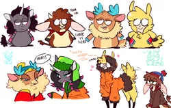 Size: 3500x2206 | Tagged: safe, artist:hoshmyposhes, derpibooru import, arizona cow, oleander (tfh), paprika paca, pom lamb, tianhuo, velvet reindeer, them's fightin' herds, community related, cross-popping veins, eric cartman, image, kenny mccormick, kyle broflovski, png, south park, stan marsh