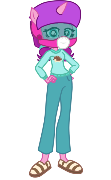 Size: 844x1366 | Tagged: safe, artist:gmaplay, derpibooru import, lily longsocks, equestria girls, helmet, image, png, solo