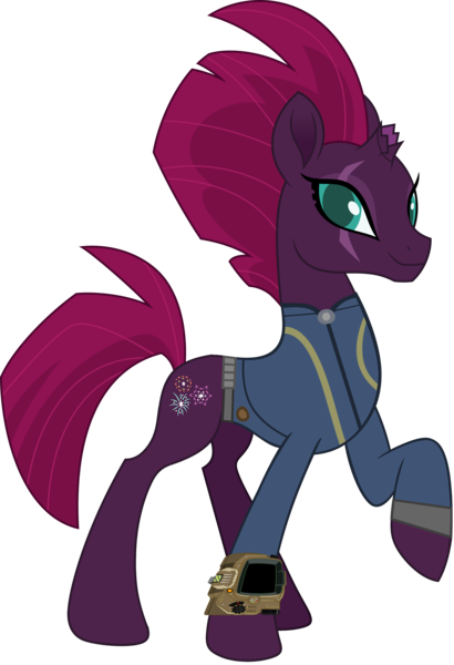 Size: 3418x5000 | Tagged: safe, artist:dashiesparkle, artist:ponygamer2020, derpibooru import, fizzlepop berrytwist, tempest shadow, pony, unicorn, fallout equestria, my little pony: the movie, absurd resolution, beautiful, broken horn, clothes, cute, eye scar, fallout, female, happy, horn, image, jumpsuit, looking at you, majestic, mare, movie accurate, one hoof raised, pipboy, png, pretty pretty tempest, raised hoof, scar, simple background, smiling, smiling at you, solo, tempestbetes, transparent background, vault suit, vector