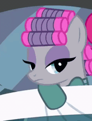 Size: 241x319 | Tagged: safe, derpibooru import, screencap, maud pie, pinkie pie, earth pony, pony, rock solid friendship, animated, bed, clothes, cropped, cute, daaaaaaaaaaaw, female, forehead kiss, gif, hair curlers, image, kissing, mare, maudabetes, pajamas, pie sisters, platonic kiss, sibling love, siblings, sisterly love, sisters, solo focus
