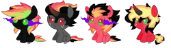 Size: 886x249 | Tagged: safe, artist:snakepill, derpibooru import, oc, unofficial characters only, earth pony, pony, unicorn, baby, baby pony, base used, curved horn, eye mist, freckles, horn, image, magical gay spawn, offspring, parent:big macintosh, parent:king sombra, parents:sombratosh, png, simple background, transparent background