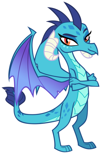 Size: 6186x9450 | Tagged: safe, artist:andoanimalia, derpibooru import, princess ember, dragon, triple threat, crossed arms, dragoness, female, image, looking at you, png, simple background, smiling, smirk, solo, transparent background, vector