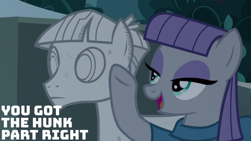 Size: 1280x720 | Tagged: safe, derpibooru import, edit, edited screencap, editor:quoterific, screencap, maud pie, mudbriar, earth pony, pony, student counsel, duo, female, image, jpeg, male, mare, open mouth, smiling, stallion