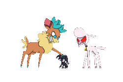 Size: 1000x667 | Tagged: safe, artist:redahfuhrerking, derpibooru import, pom lamb, velvet reindeer, dog, them's fightin' herds, angry, animated, community related, gif, image, simple background, this will end in death, this will end in tears, this will end in tears and/or death, transparent background