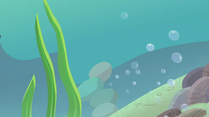 Size: 1280x720 | Tagged: safe, derpibooru import, screencap, surf and/or turf, algae, background, bubble, image, no pony, png, rock, sand, scenic ponyville, seaquestria, underwater