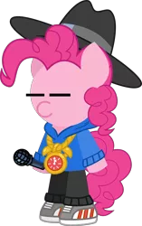 Size: 5254x8354 | Tagged: safe, artist:isaac_pony, derpibooru import, pinkie pie, earth pony, pony, testing testing 1-2-3, clothes, crossover, female, friday night funkin', hat, image, jewelry, kibiy pony, micro, necklace, png, rapper, rapper pie, shirt, shoes, simple background, sneakers, solo, transparent background, vector