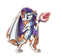 Size: 504x451 | Tagged: safe, artist:sirzi, derpibooru import, rarity, dragon, bloodstone scepter, dragoness, dragonified, female, image, png, raridragon, simple background, solo, species swap, transformation, transparent background, wings