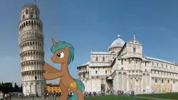 Size: 2748x1546 | Tagged: safe, artist:lahirien, derpibooru import, oc, unofficial characters only, image, italy, jpeg, leaning tower of pisa, pisa