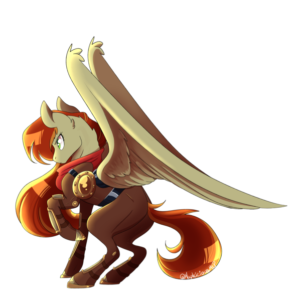 Size: 6000x6000 | Tagged: safe, artist:mapleicious, artist:mapleiciousmlp, derpibooru import, oc, oc:bracer, unofficial characters only, pegasus, pony, armor, emw:mmmm, image, leather armor, png, wings