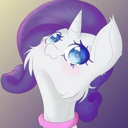 Size: 1920x1920 | Tagged: safe, artist:fajnyziomal, derpibooru import, rarity, pony, unicorn, bust, cheek fluff, female, gradient background, image, mare, nose in the air, png, solo