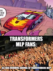 Size: 500x665 | Tagged: safe, derpibooru import, spoiler:the magic of cybertron01, crowd, hot rod, image, imgflip, jpeg, meme, meme template, photo, rodimus, transformers