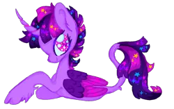 Size: 1500x942 | Tagged: safe, artist:webkinzworldz, derpibooru import, twilight sparkle, twilight sparkle (alicorn), alicorn, classical unicorn, pony, unicorn, alternate design, cloven hooves, curved horn, ethereal mane, fetlock tuft, horn, image, leonine tail, png, short mane, simple background, solo, starry eyes, starry mane, transparent background, two toned wings, unshorn fetlocks, wingding eyes, wings