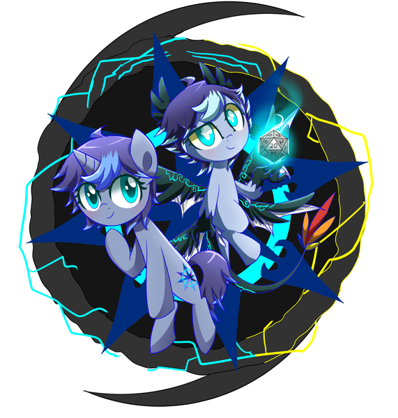 Size: 2000x2100 | Tagged: safe, derpibooru import, oc, oc:moonlight toccata, pony, unicorn, allopterus, chaos star, custom race, cyan eyes, dice, dnd, female, filly, gray coat, hurricane, image, lightning, mare, png, purple mane, storm