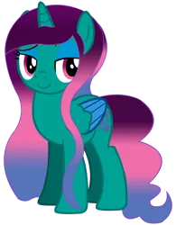 Size: 6553x8400 | Tagged: safe, artist:laszlvfx, derpibooru import, oc, oc:princess emerald, alicorn, pony, absurd resolution, female, image, mare, png, simple background, solo, transparent background, two toned wings, vector, wings