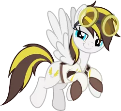 Size: 1155x1058 | Tagged: safe, artist:pegasski, derpibooru import, oc, oc:ruffian, pegasus, pony, clothes, female, goggles, image, mare, png, simple background, solo, transparent background