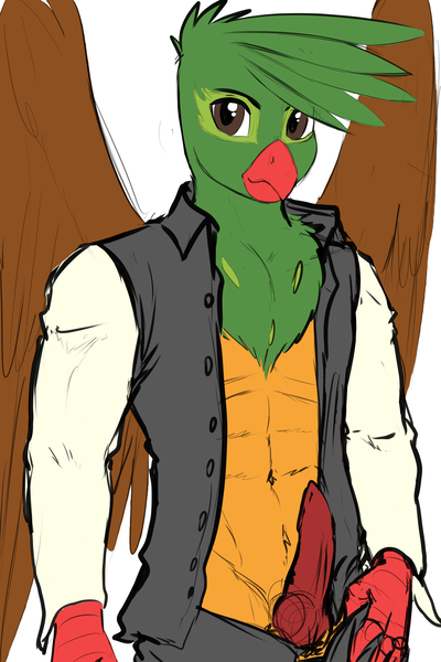 Size: 2400x3600 | Tagged: explicit, artist:d-lowell, derpibooru import, oc, oc:kalimu, unofficial characters only, anthro, gryphon, abs, bare chest, clothes, high res, image, jacket, knot, knotted penis, male, nudity, partial nudity, penis, png, solo, solo male, topless, undressing, varsity jacket