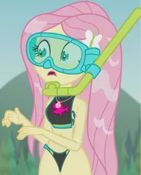 Size: 1080x1339 | Tagged: suggestive, artist:twinet, derpibooru import, edit, edited screencap, part of a set, screencap, fluttershy, equestria girls, equestria girls series, unsolved selfie mysteries, adorasexy, beach, belly button, bikini, clothes, cute, diving goggles, embarrassed, female, geode of fauna, glowstick, hairpin, image, magical geodes, outdoors, png, sexy, shrunken pupils, shyabetes, snorkel, solo, solo female, surprised, swimsuit, thighs, thunder thighs, wardrobe malfunction, wet, wet hair