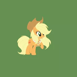 Size: 965x965 | Tagged: safe, artist:circuspaparazzi5678, derpibooru import, applejack, oc, earth pony, pony, base used, base:selenaede, different mane and tail, duskyverse, freckles, hat, image, png, solo