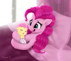 Size: 2819x2400 | Tagged: safe, artist:darksly, derpibooru import, li'l cheese, pinkie pie, pony, the last problem, crying, cute, diapinkes, female, filly, image, jpeg, li'l cuteese, open mouth, tears of joy, teary eyes