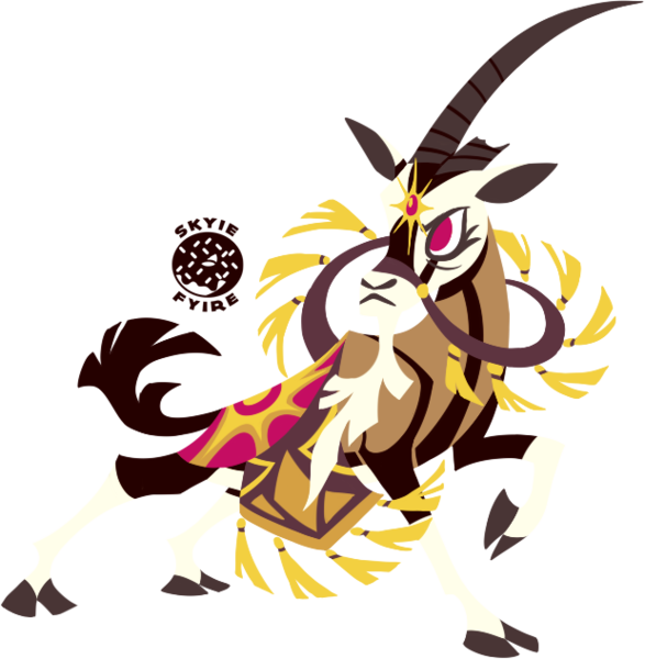 Size: 619x633 | Tagged: safe, artist:skyie-fyire, oryx, them's fightin' herds, community related, image, png, prophet, speculation, the horned prophet