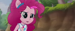 Size: 2048x858 | Tagged: safe, artist:aryatheeditor, derpibooru import, edit, edited screencap, screencap, pinkie pie, equestria girls, my little pony: the movie, equestria girls interpretation, geode of sugar bombs, image, jpeg, magical geodes, ponied up, scene interpretation, solo