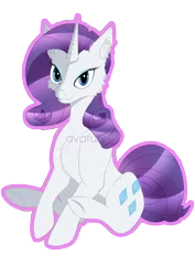 Size: 3508x4961 | Tagged: safe, artist:avafury, derpibooru import, rarity, pony, unicorn, cheek fluff, chest fluff, ear fluff, female, image, mare, outline, png, simple background, sitting, solo, transparent background, watermark