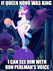 Size: 500x674 | Tagged: safe, derpibooru import, edit, edited screencap, screencap, queen novo, seapony (g4), my little pony: the movie, cropped, image, implied rule 63, jpeg, ron perlman, solo, voice actor idea