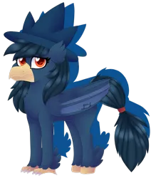 Size: 1920x2264 | Tagged: safe, artist:spokenmind93, derpibooru import, oc, bird, crow, hippogriff, hybrid, murkrow, bat wings, hippogriff oc, image, png, pokémon, ponymon, solo, wings